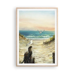 Poster in cornice rovere chiaro - Silenzio senza vento - 70x100 cm