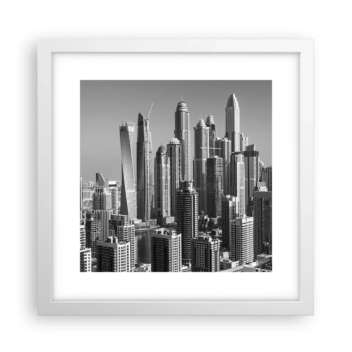Poster in cornice bianca - La città sul deserto - 30x30 cm