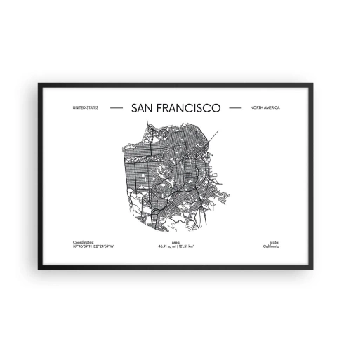 Poster in cornice nera - Anatomia di San Francisco - 91x61 cm
