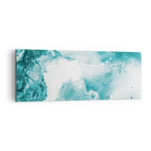 Quadro su tela - Stampe su Tela - Astrazione nei toni del blu con delicati accenti di bianco - 140x50cm - Palude blu - Decorazione murale moderna per soggiorno e camera da letto ARTTOR