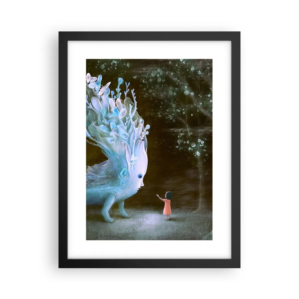 Poster in cornice nera - Incontro fantastico - 30x40 cm