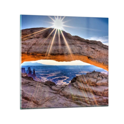 Quadro su vetro - Attraverso il portale di roccia - 30x30 cm