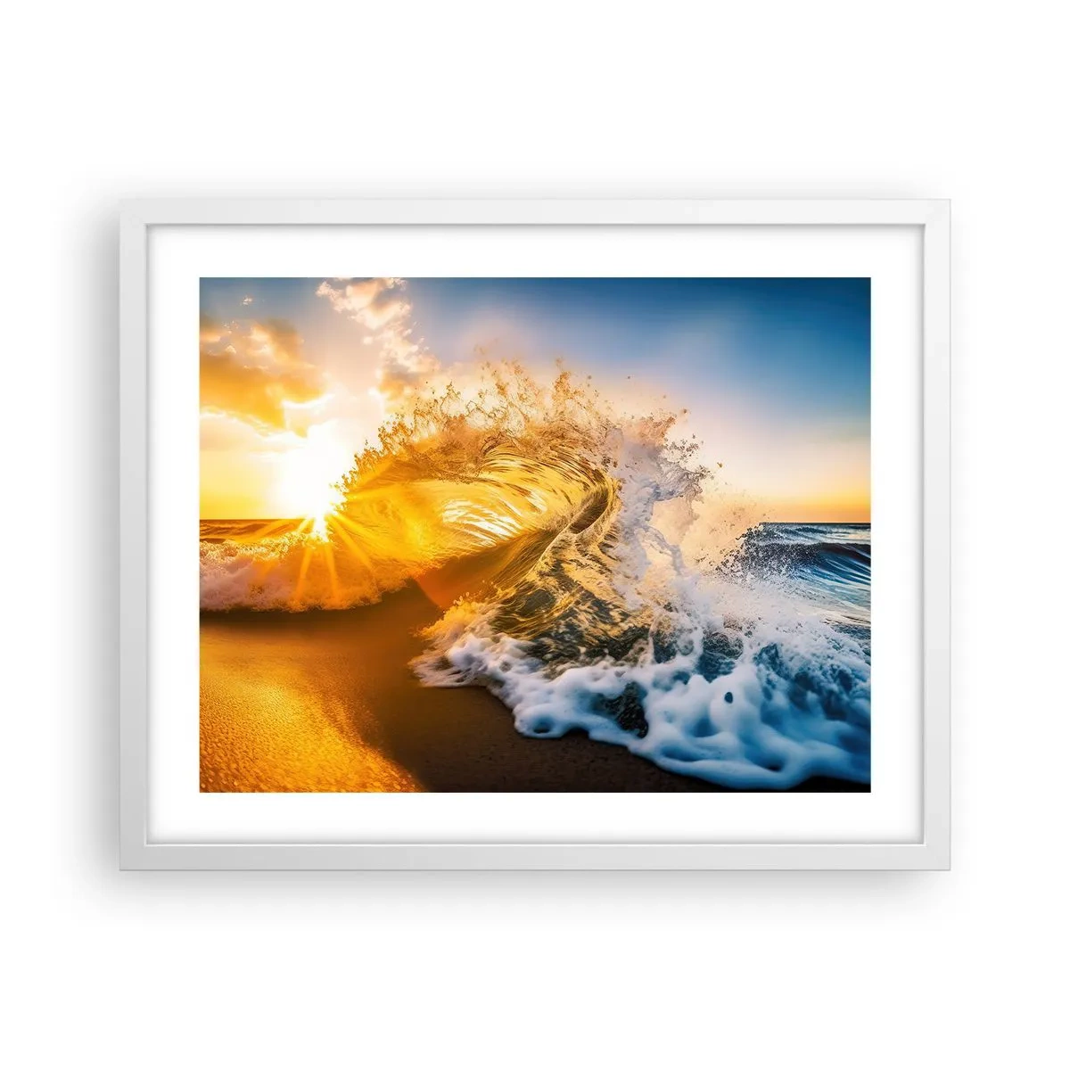 Poster in cornice bianca - Gioco sulla sabbia - 50x40 cm