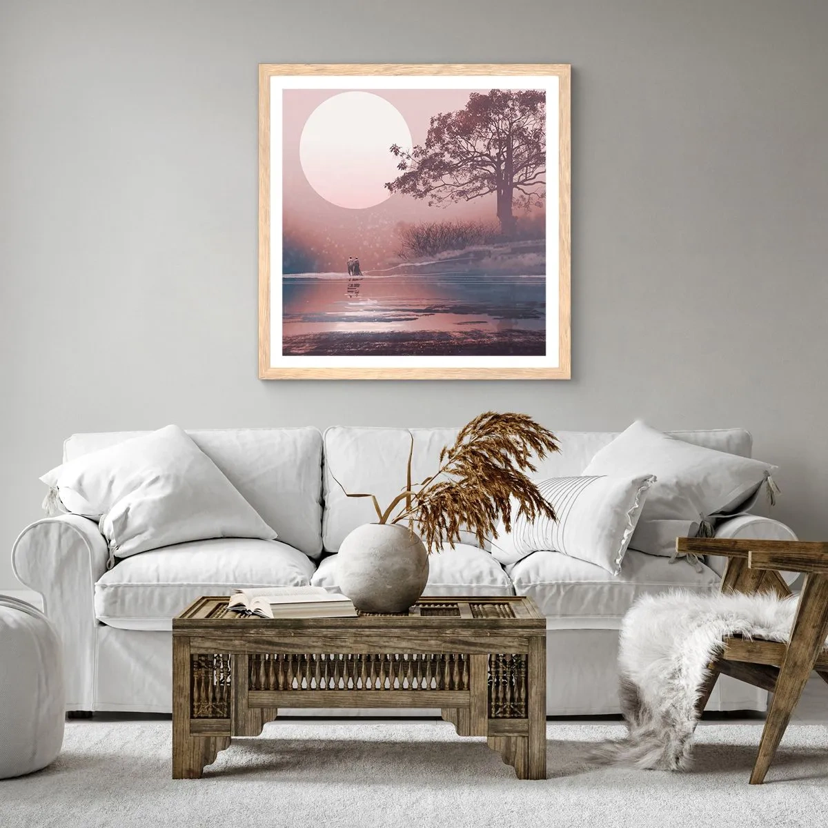 Poster in cornice rovere chiaro - Meraviglie della notte - 40x40 cm