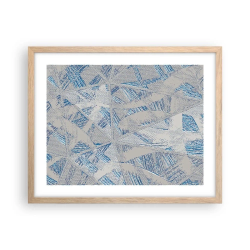 Poster in cornice rovere chiaro - Nel labirinto grigioblu - 50x40 cm