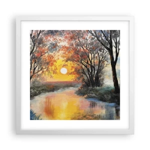 Poster in cornice bianca - Atmosfera autunnale - 40x40 cm