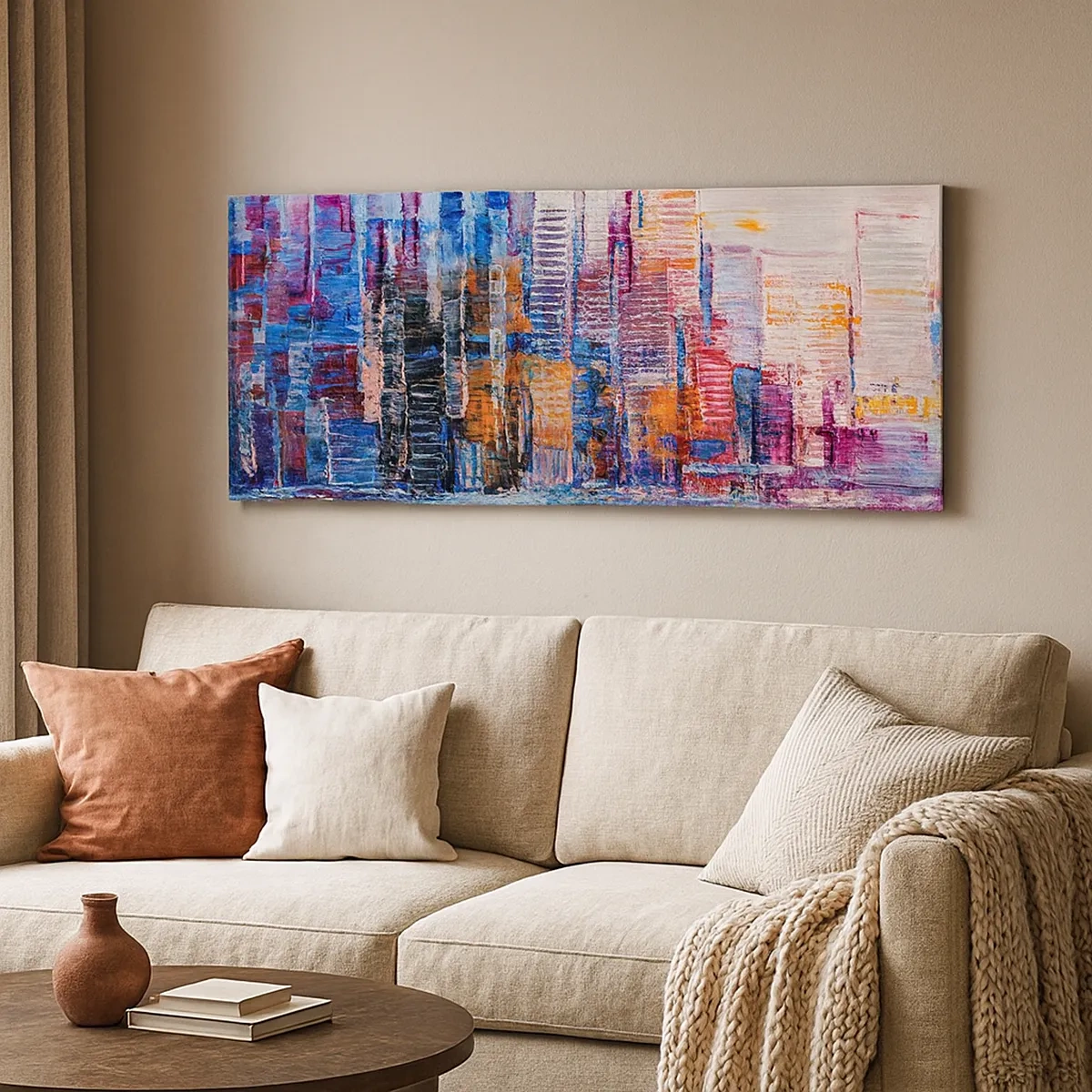 Quadro su tela - Stampe su Tela - Metropoli gioiosa - 30x30 cm