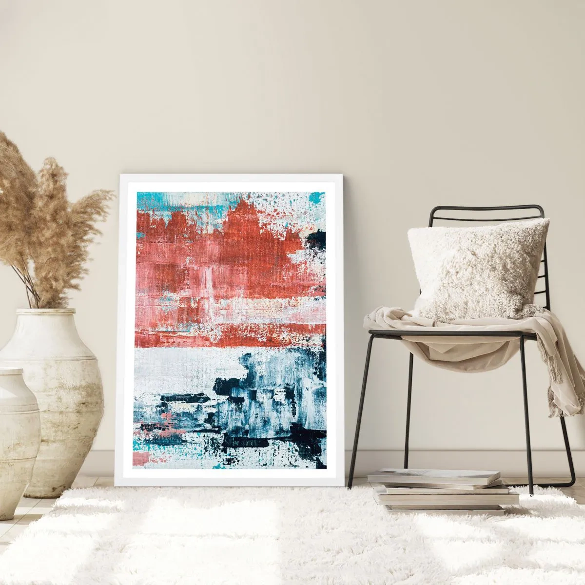 Poster in cornice bianca - Astratto in due metà - 40x50 cm