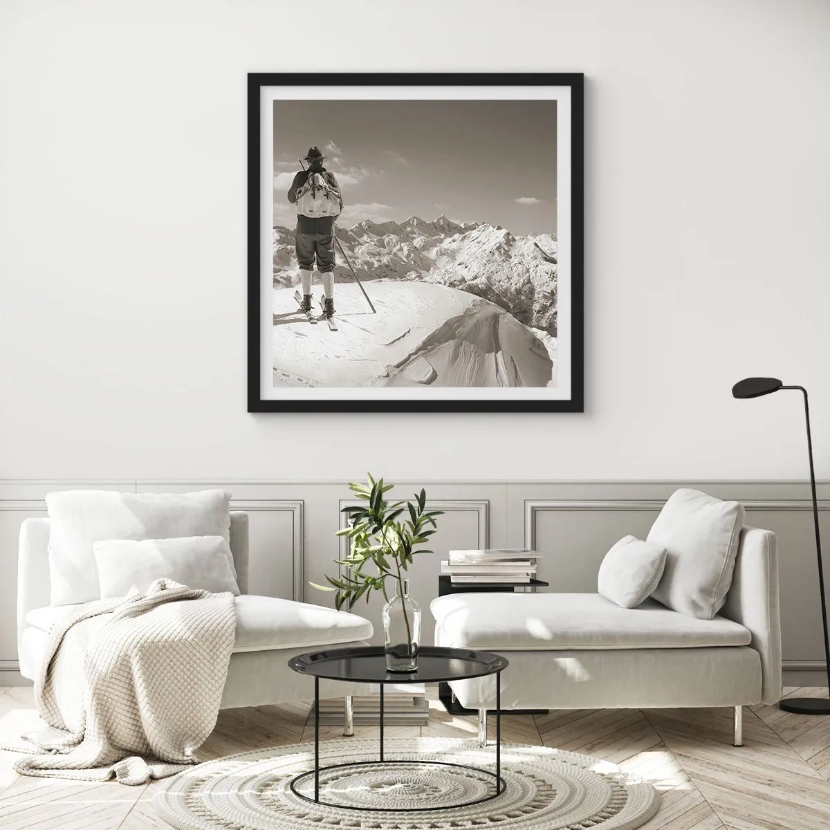 Poster in cornice nera - E i monti sono immutabili - 40x40 cm