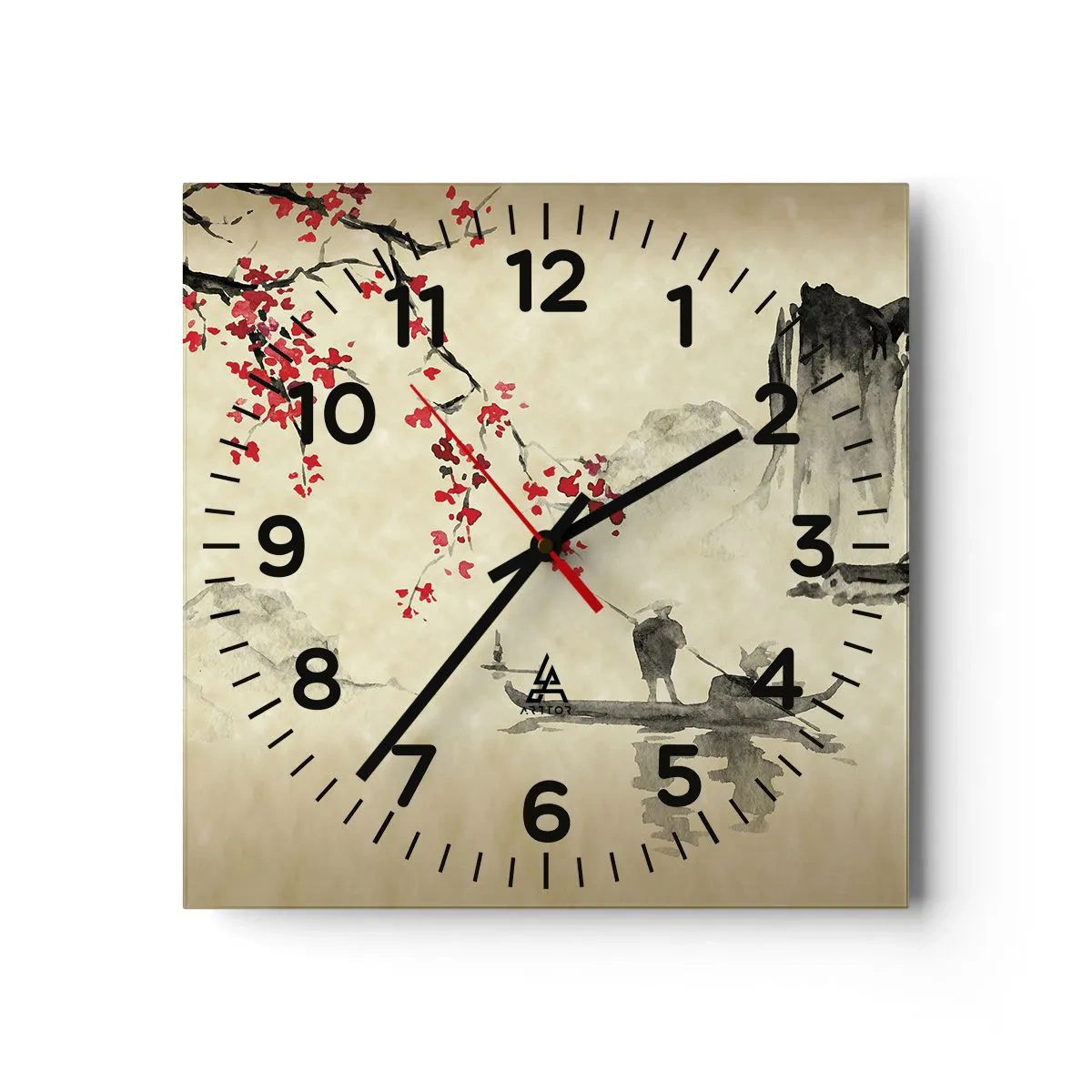 Orologio da parete - Orologio in Vetro - Nel paese dei ciliegi in fiore - 30x30 cm