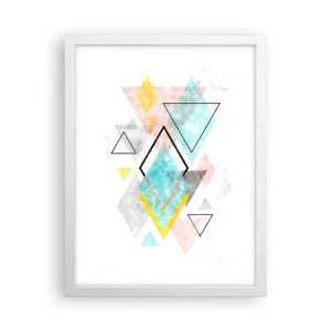Poster in cornice bianca - Gioco geometrico - 30x40 cm