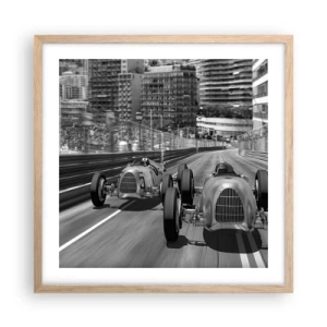 Poster in cornice rovere chiaro - Tanto tempo fa a Montecarlo - 50x50 cm