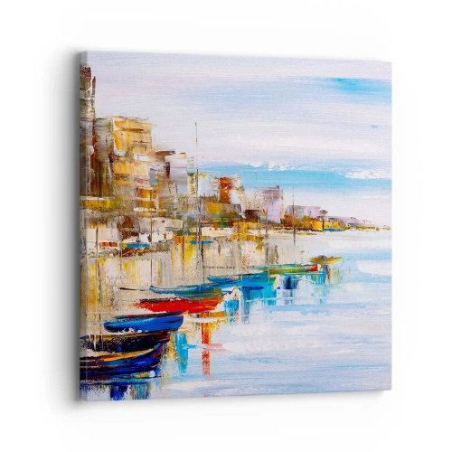 Quadro su tela - Stampe su Tela - Molo cittadino multicolore - 30x30 cm