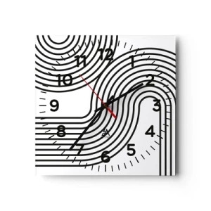 Orologio da parete - Orologio in Vetro - In curva - 40x40 cm