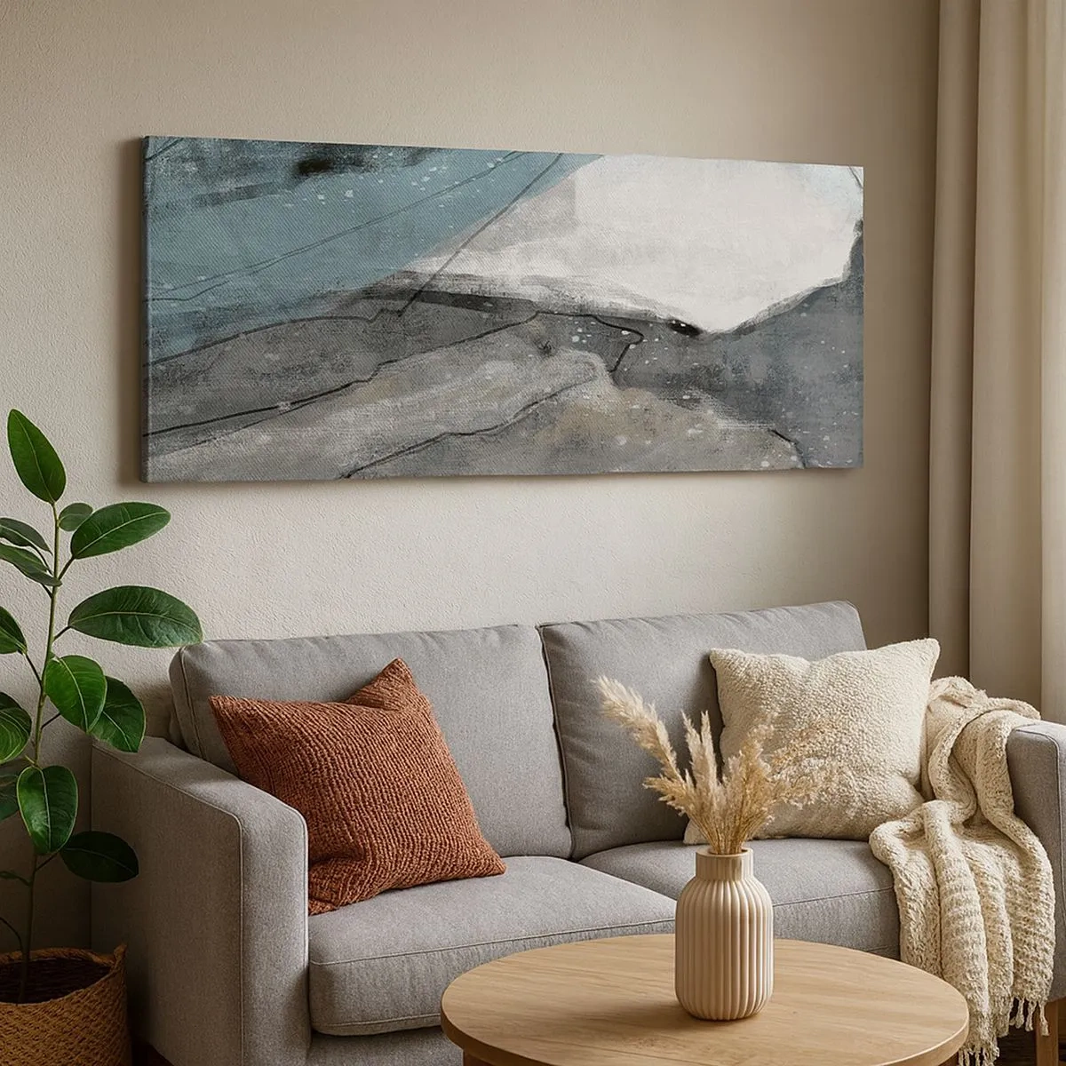 Quadro su tela - Stampe su Tela - Astrazione: rocce e ghiaccio - 100x40 cm