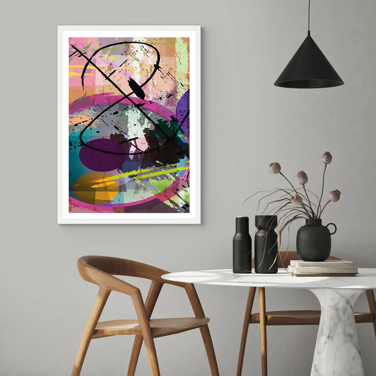 Poster in cornice bianca - Per la via diritta o tortuosa - 50x70 cm