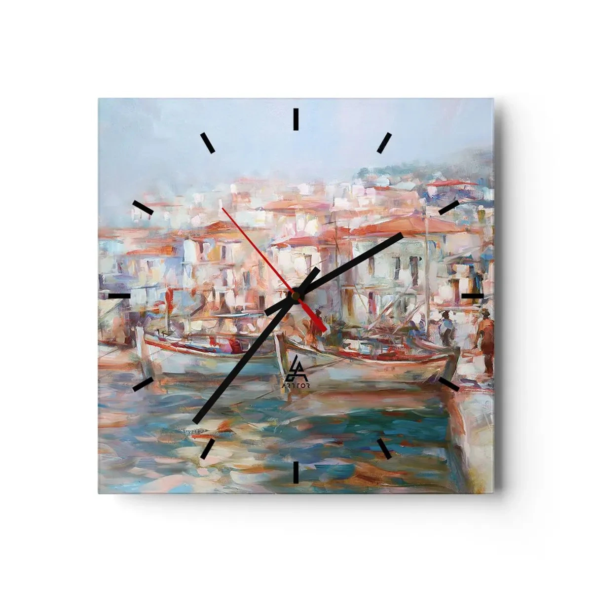 Orologio da parete - Orologio in Vetro - Vacanze in pastello - 40x40 cm