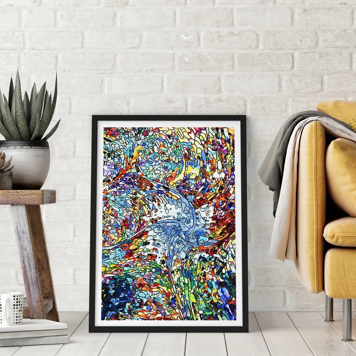 Poster in cornice nera - Vetrate a gocce - 40x50 cm