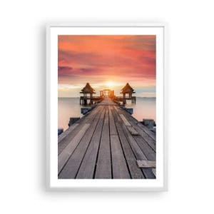 Poster in cornice bianca - Tramonto d'oriente - 50x70 cm