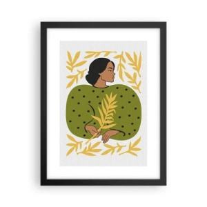 Poster in cornice nera - Ragazza hawaiana - 30x40 cm