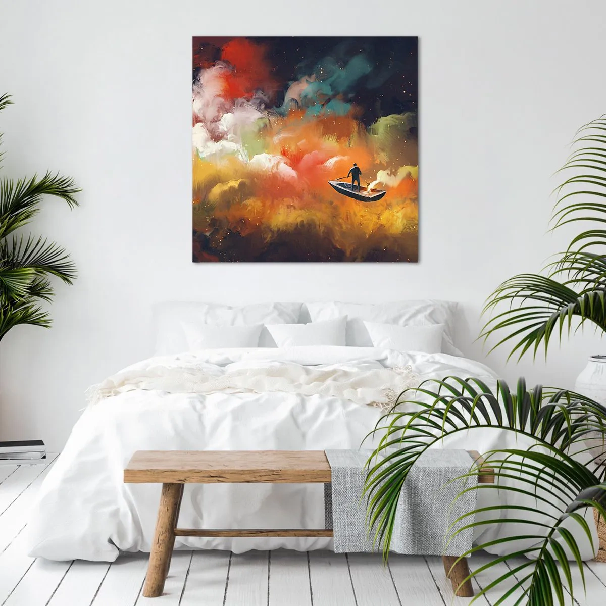 Quadro su tela - Stampe su Tela - In barca attraverso la galassia - 40x40 cm