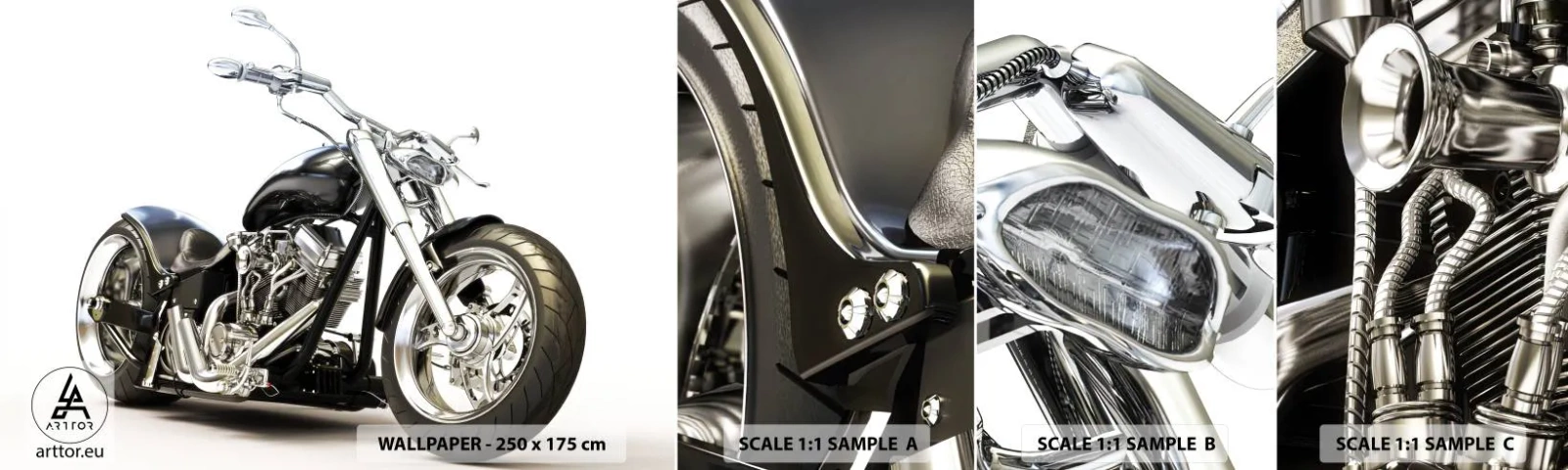 Campione di Fotomurale Adesivo Deluxe Sticker - Potenza e carattere - Settore automobilistico, Moto, Viaggio - 100x30 cm