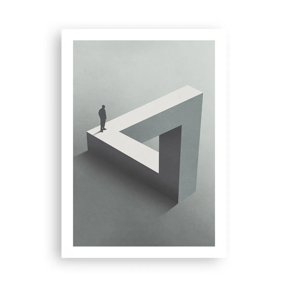 Poster - Una figura su una figura geometrica impossibile - 50x70cm - Eppure è possibile - Decorazione murale moderna per soggiorno e camera da letto ARTTOR