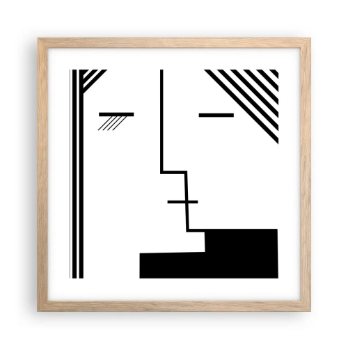 Poster in cornice rovere chiaro - Semplicemente un bacio - 40x40 cm