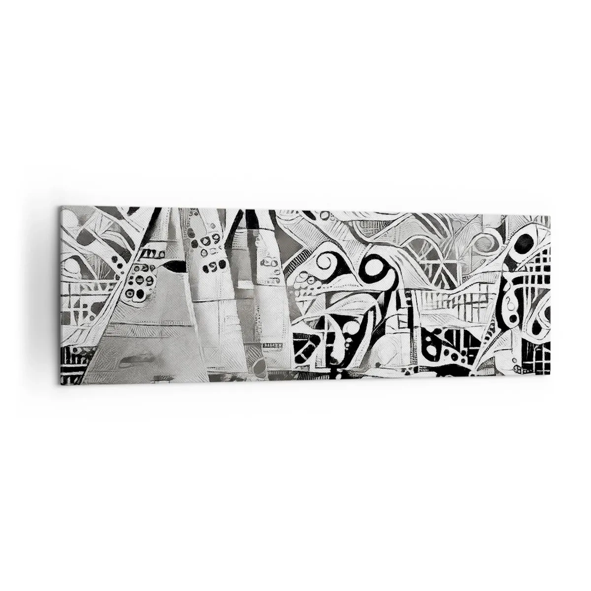 Quadro su tela - Stampe su Tela - Barche a vela astratte in una composizione monocromatica - 160x50cm - Tra le onde - Decorazione murale moderna per soggiorno e camera da letto ARTTOR