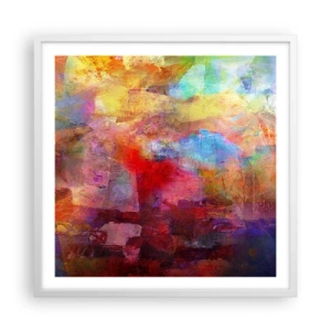 Poster in cornice bianca - Guardando dentro all'arcobaleno - 60x60 cm