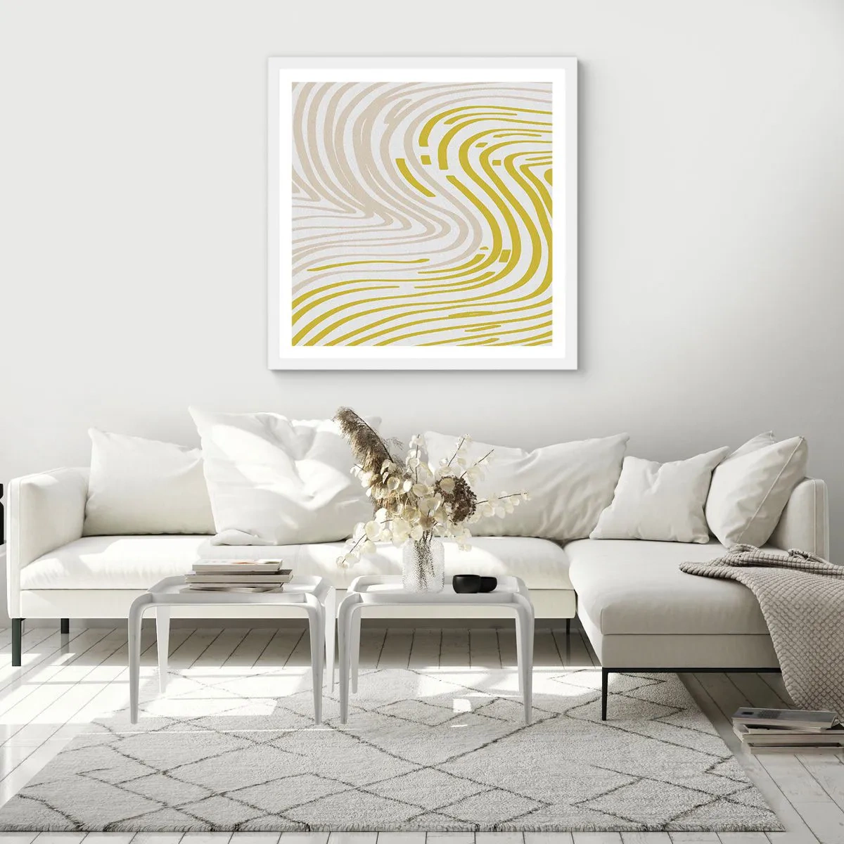 Poster in cornice bianca - Composizione con lieve deflessione - 40x40 cm