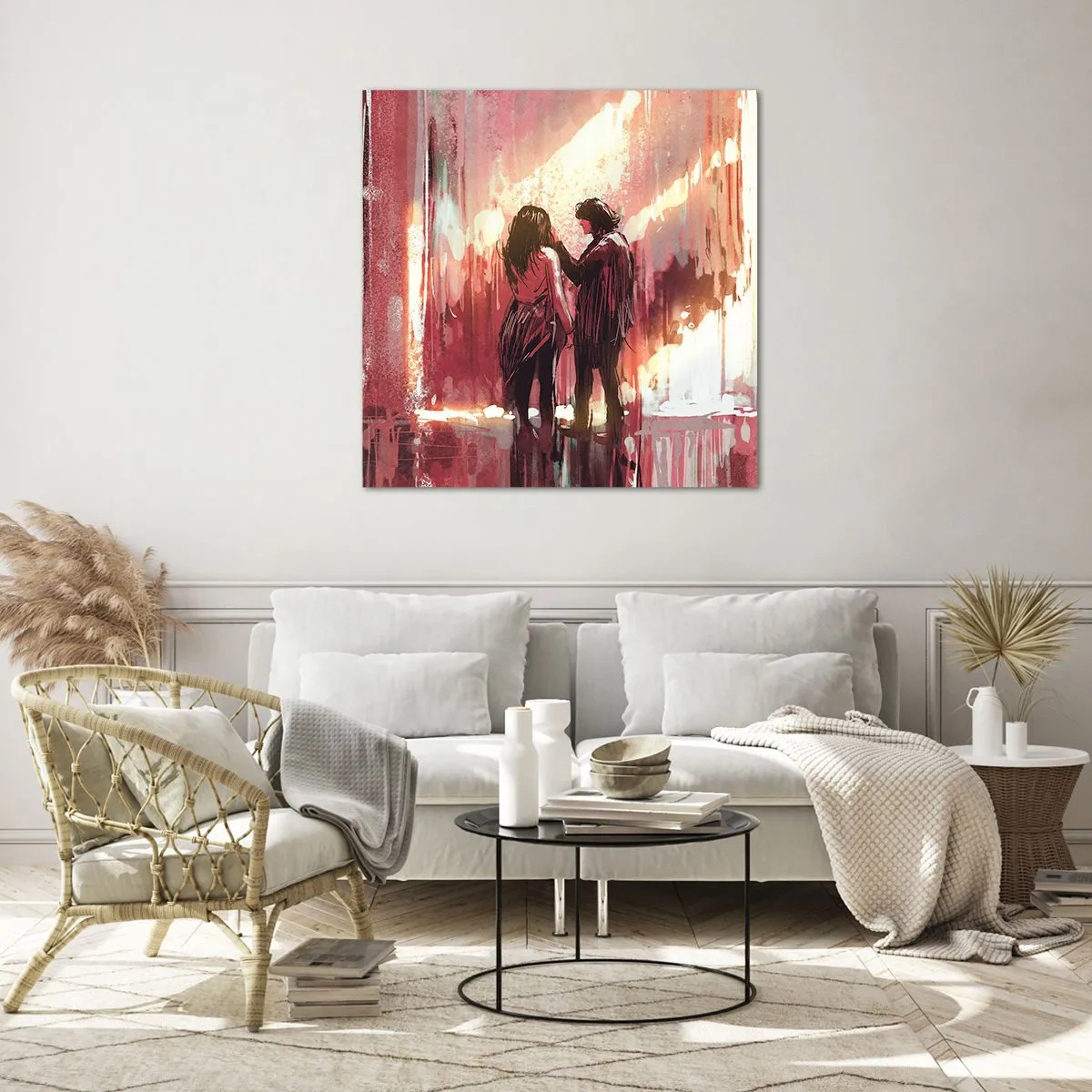 Quadro su vetro - L'eterno spettacolo dell'amore - 70x70 cm