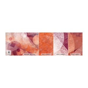 Campione di Fotomurale Adesivo Deluxe Sticker - Trasformazioni geometriche in rosa - Astrazione, Pezzo, Modello moderno - 100x30 cm