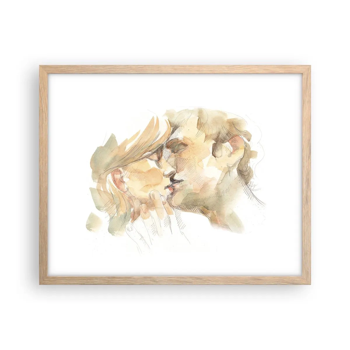 Poster in cornice rovere chiaro - Sarà l'anima gemella? - 50x40 cm