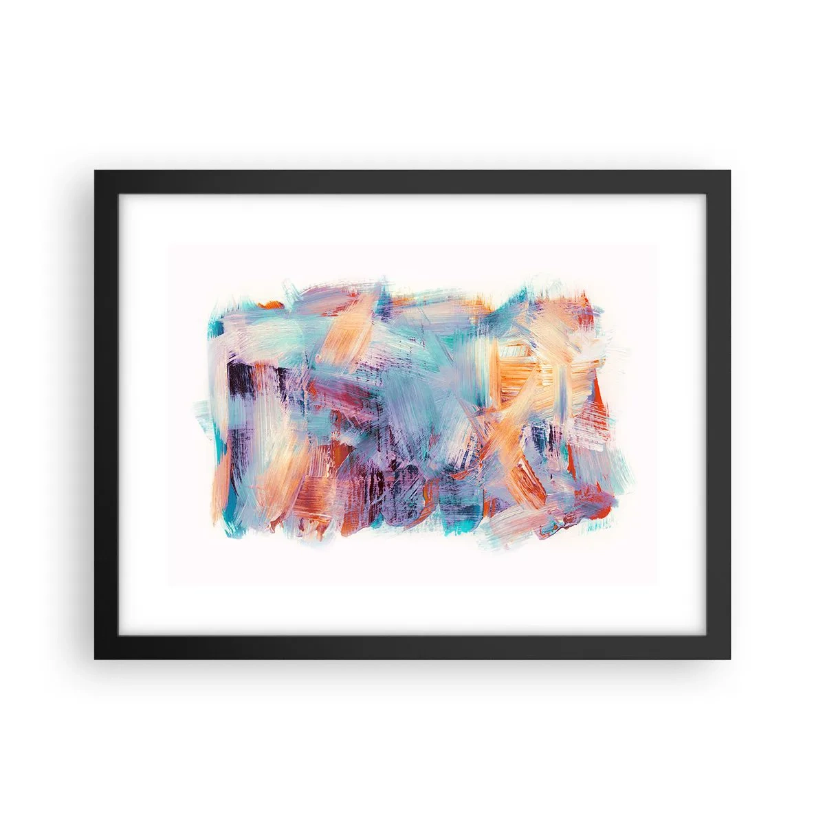 Poster in cornice nera - Caos colorato - 40x30 cm