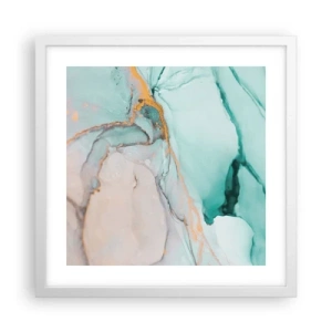 Poster in cornice bianca - Danza di forme e colori - 40x40 cm