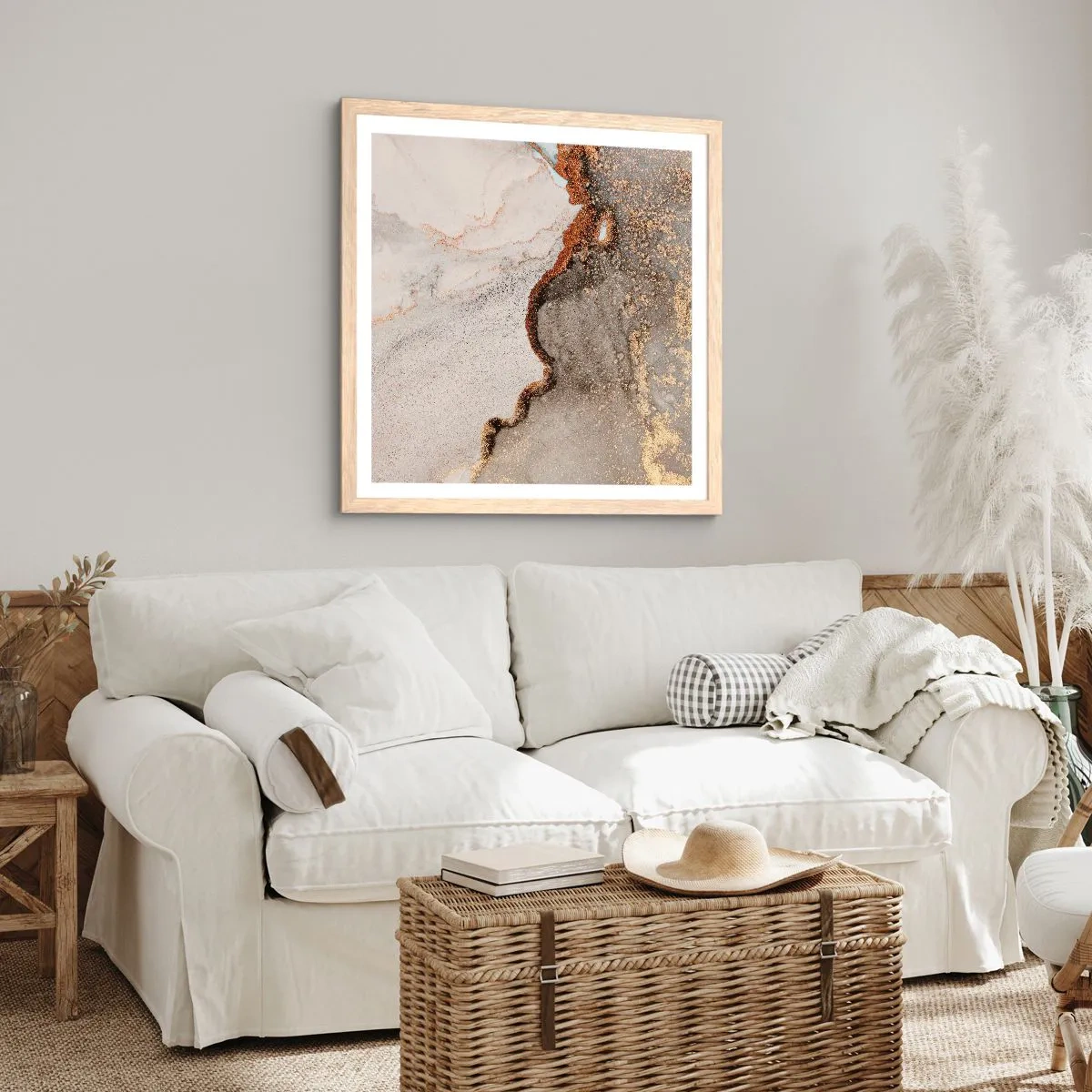 Poster in cornice rovere chiaro - Ai confini del colore - 30x30 cm