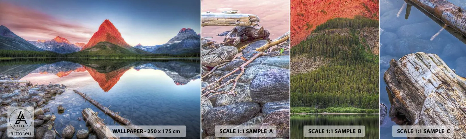 Campione Di Fotomurale Standard Eco - Caldo e freddo - Paesaggio, Montagne, foresta - 100x30 cm