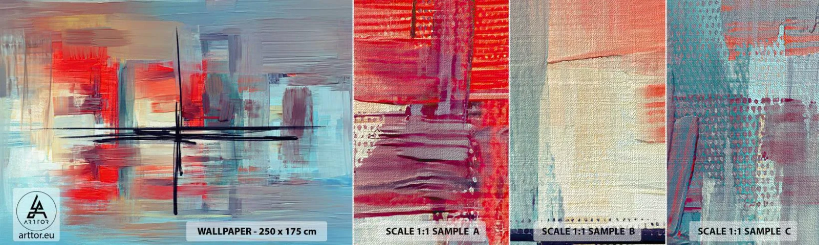 Campione di Fotomurale Premium Canvas - Paesaggio in una dimensione sconosciuta - Astrazione, Pezzo, Moderno - 100x30 cm