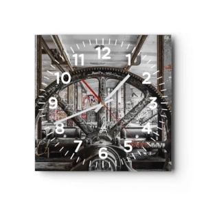 Orologio da parete - Orologio in Vetro - La vita segreta della fabbrica - 40x40 cm