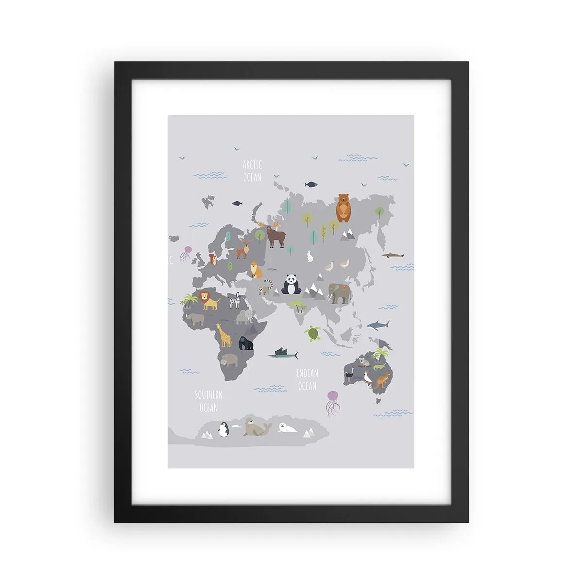 Poster in cornice nera - Dimmi di dove sei... - 30x40 cm