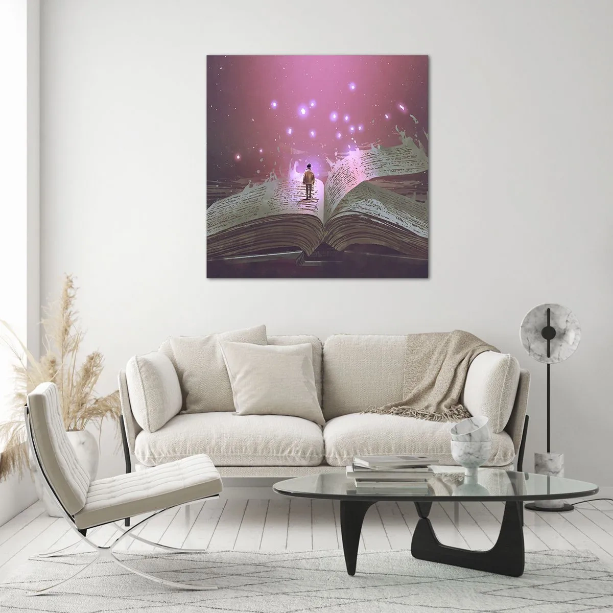 Quadro su vetro - Invito ad un altro mondo: leggi! - 40x40 cm