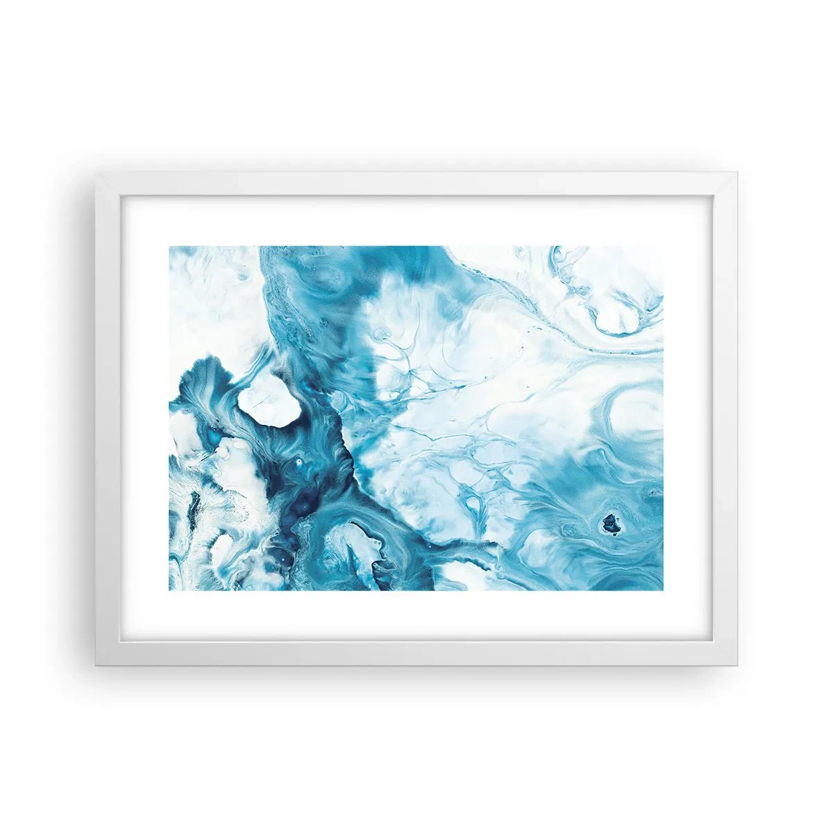 Poster in cornice bianca - Concerto di blu - 40x30 cm