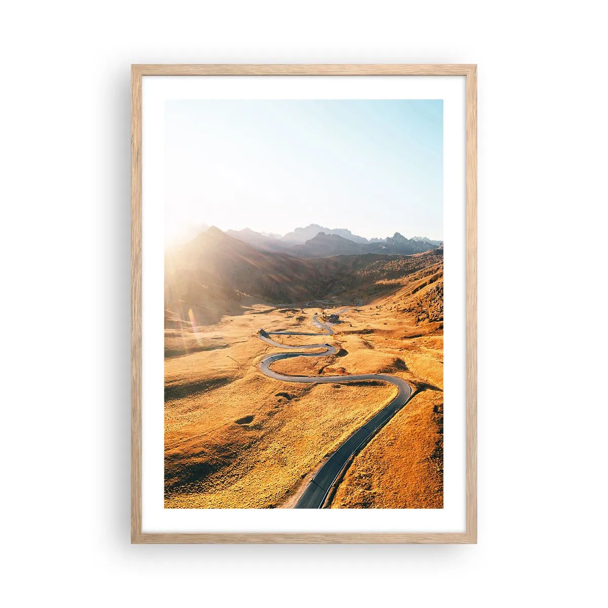 Poster in cornice rovere chiaro - Nella valle dorata - 50x70 cm