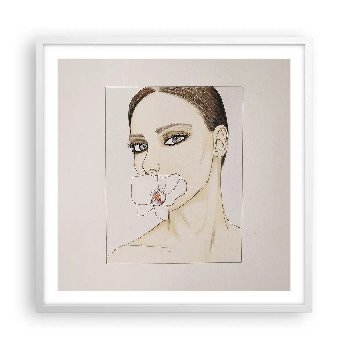 Poster in cornice bianca - Simbolo di eleganza e bellezza - 60x60 cm