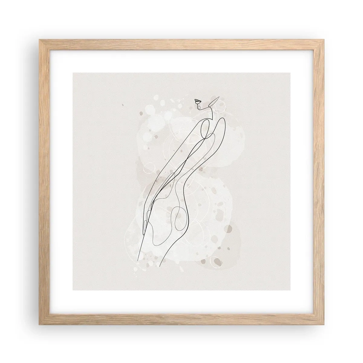 Poster in cornice rovere chiaro - Errando con lo sguardo - 40x40 cm