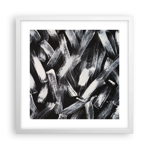 Poster in cornice bianca - Astrazione in spirito industriale - 40x40 cm