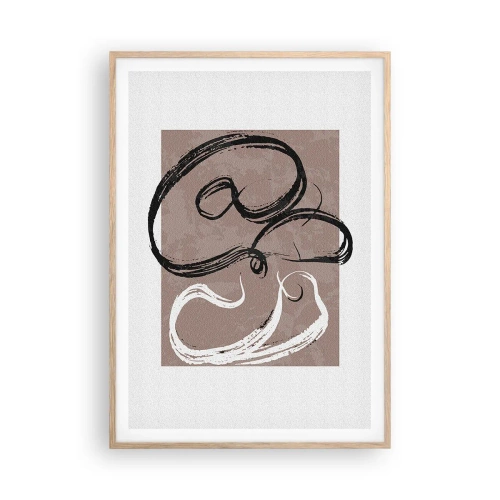 Poster in cornice rovere chiaro - Composizione: alla ricerca della pienezza - 70x100 cm