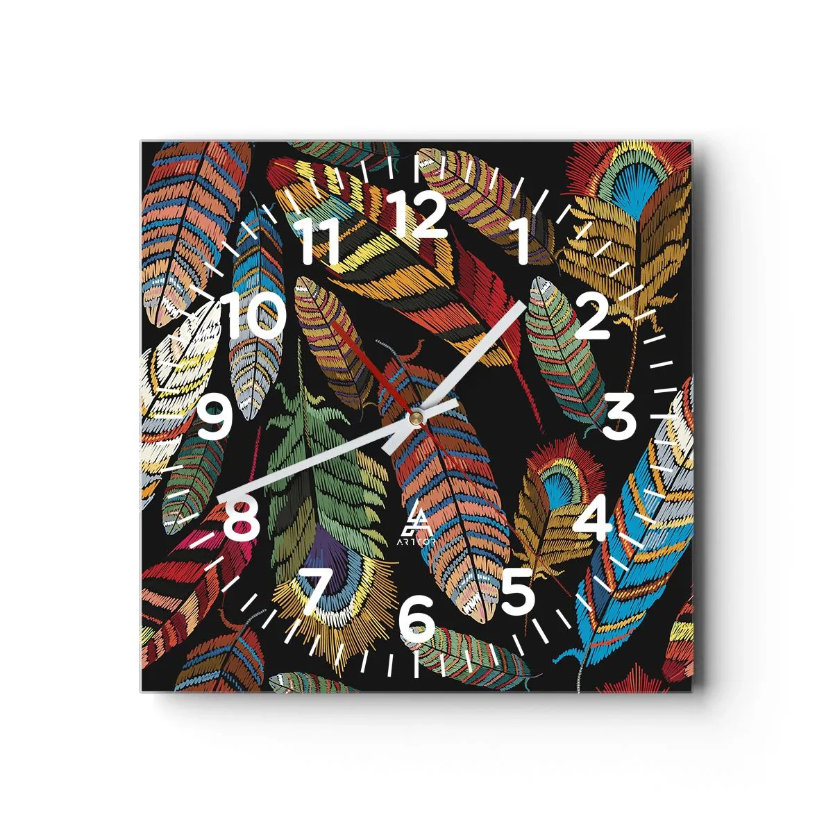 Orologio da parete - Orologio in Vetro - Il carnevale degli uccelli - 30x30 cm