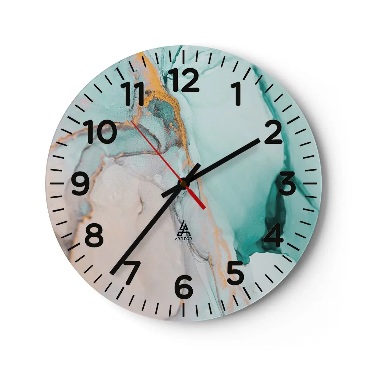 Orologio da parete - Orologio in Vetro - Danza di forme e colori - 40x40 cm